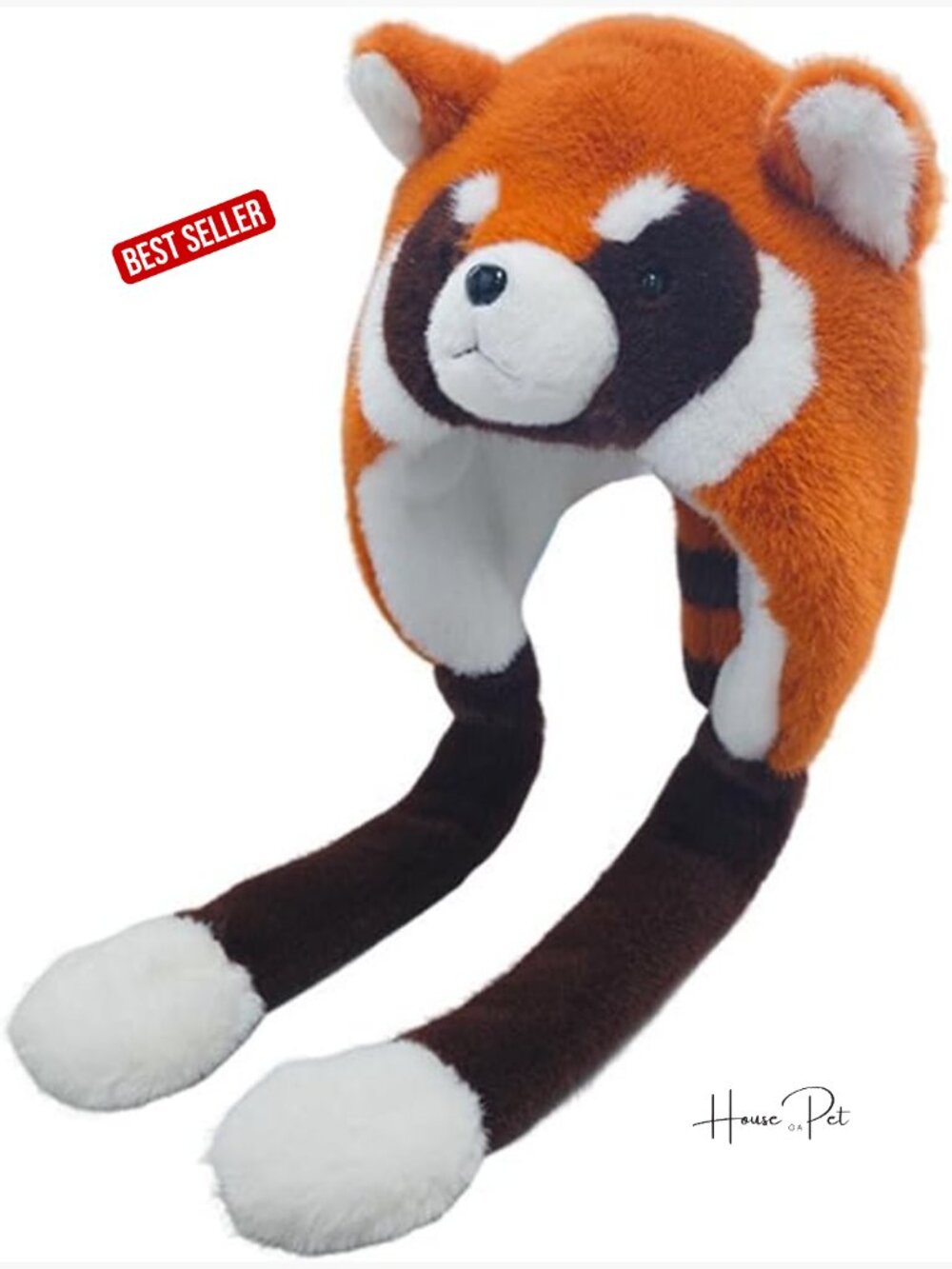 Adorable Winter Animal Plush Hat with Moving Ears - Fuzzy Cute Crazy Earmuff Hat